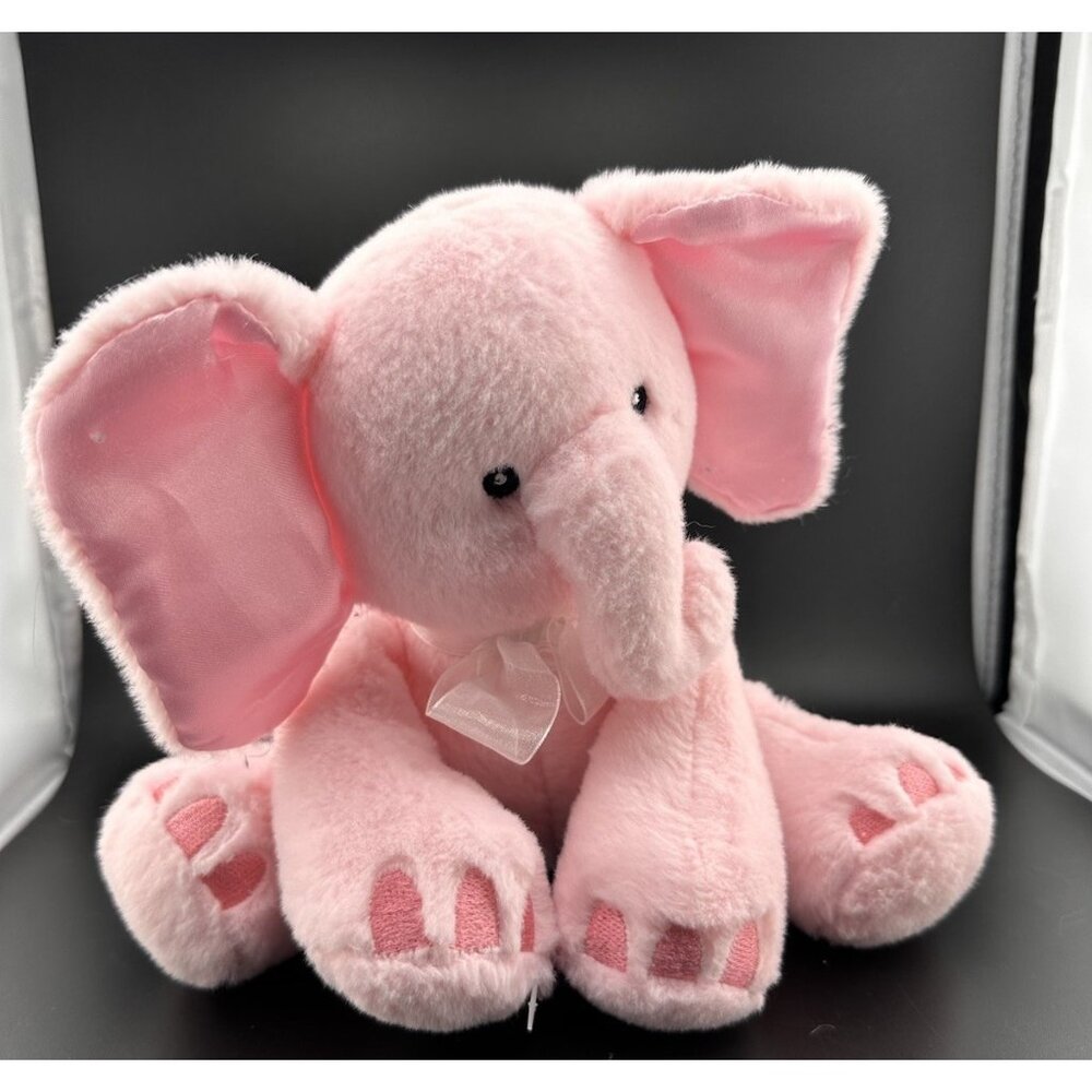 First & Main Kelli Pink Elephant with Ribbon Plush‎ 8" 2012 Stuffed Animal